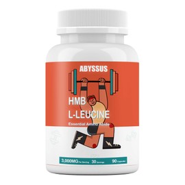 ABYSSUS Leucine Supplements – L- Leucine and HMB 3000MG Capsules Supplement for Active Men and Women, 90 Vegan Counts