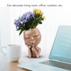 Girl Head Flowerpot Fadeless Durable Resin Face Planter Decorative Succulent
