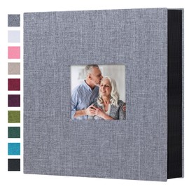 Mublalbum Photo Album 4x6 1000 Photos Linen Cover Large Picture Albums Holds1000 Horizontal and Vertical Photos for Wedding Family Anniversary Baby (Gray)