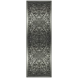 Maples Rugs Pelham Vintage Runner Rug Non Slip Hallway Entry Carpet [Made in USA], 2 x 6, Grey Tonal