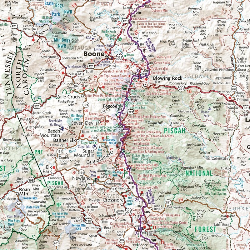 Blue Ridge Parkway Recreation Map - 2025 Edition