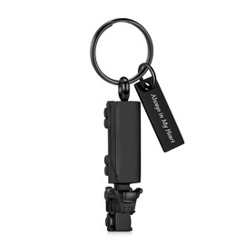 Imrsanl Truck Urn Keychain for Ashes for Men Cremation Jewelry Urn Necklace Pendant Key Ring for Human for Ashes, Stainless Steel, No Gemstone