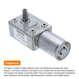 sourcing map DC 12V High Torque Turbine Worm Geared Motor with 6mm Shaft 120RPM Geared Motor Gear Box Reduction Motor for Boat, Car, Fan, Home Appliance