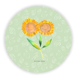 Mr. & Mrs. Panda Round Magnet Sunflower - Gift, Office Magnet, Favourite Person, Fridge Magnet, Friendship, Flowers Decoration, Spring Decoration, Plants, Best Friend