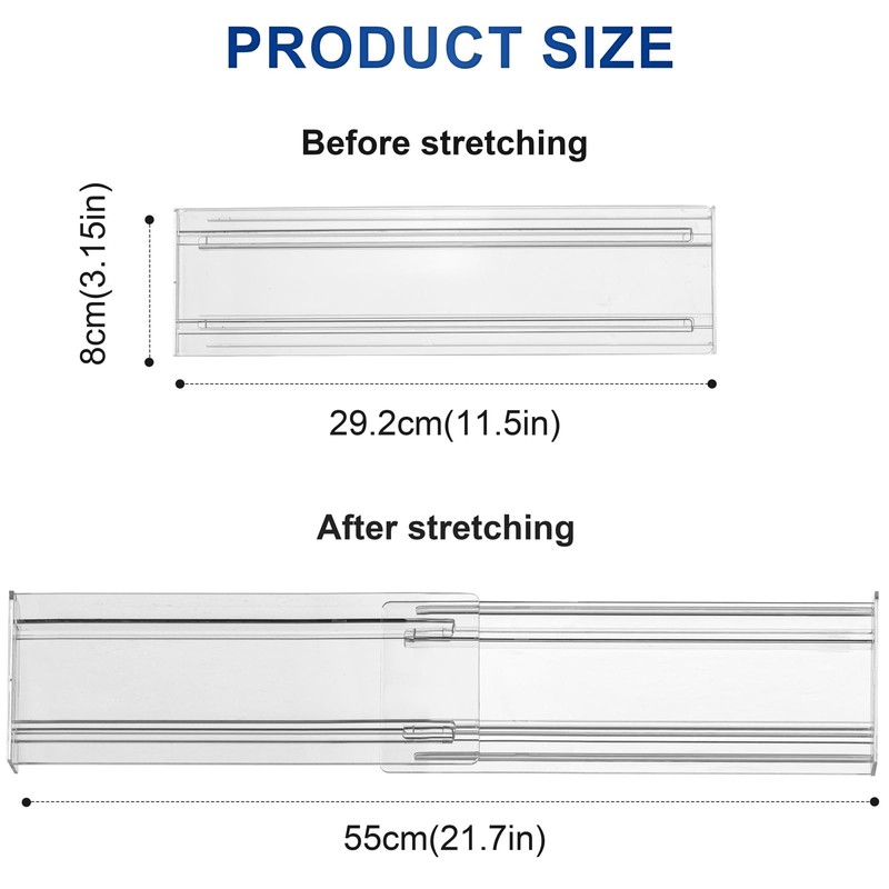 Drawer Dividers Organizers 6 Pack, Adjustable 3.14" High Expandable from