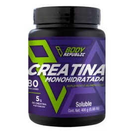 Creatina Monohidratada Micronizada De Alta Pureza  80 Servicios  400 gramos En Polvo Sin Sabor  Body Republic  Disuelve Rpido  Pre Entreno Workout... 