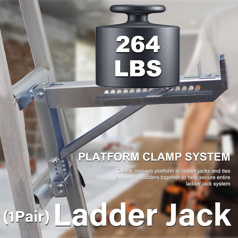 Yzzwer Ladder Jacks Bracket Extension - Adjustable Extension Scaffold Ladder