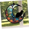 Levemolo Acrylic Cat Hanging Ornament Decorative Moon Shaped Window Decor