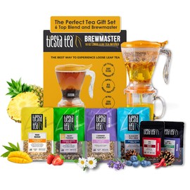 Tiesta Tea - Ultimate Live Kit | Loose Leaf | Tea Starter Kit with High to Non-Caffeinated Blends | Hot & Iced Brews | Includes Black, Green, Herbal Sample Bags and 16oz Bottom Dispensing Infuser