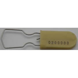 Plastic Padlock Security Seal with Large Shackle Metal Wire (Gold, 10 Pack)