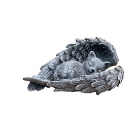Stone and Style Grave Ornament Cat in Wing Frost-Proof Cast Stone Figure