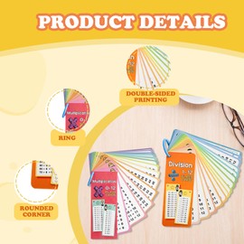 GUTERTOP 1 x 1 Learning Game, Multiplication Table and Division Table, Flashcard Set with 4 Marker Pens from 5 Years for Calculation, Can Be Repeatedly Deleted and Written on (30 Sheets)