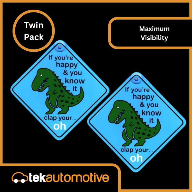 Tek Automotive T-Rex Dinosaur Funny Car Sign – Twin Pack,