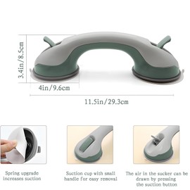 2 Pack Shower Grab Bar, Suction Cup Shower Handle Safety Grab Bars for Seniors Bathroom Bathtub Handicap Injury No Drilling(12 Inch)