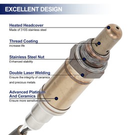 O2 Oxygen Sensor 15717 Upstream Downstream - Replacement for 1990-2014 Ford F150 F250 F350 Ranger Escape Explorer Lincoln Mazda Tribute Mercury - O2 Sensors Replaces 15716, 15718 1PC