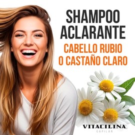 VITACILINA SHAMPOO ACLARANTE 400 ml – Shampoo Sin Sulfatos ni Parabenos con Retinol y Manzanilla | Shampoo Clarificante y Matizador de Cabello Rubio y Castaño Claro