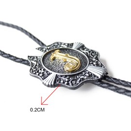 BYM Western Letter Print Leather Bolo Tie (Men's, Necktie, Fashion-conscious men)