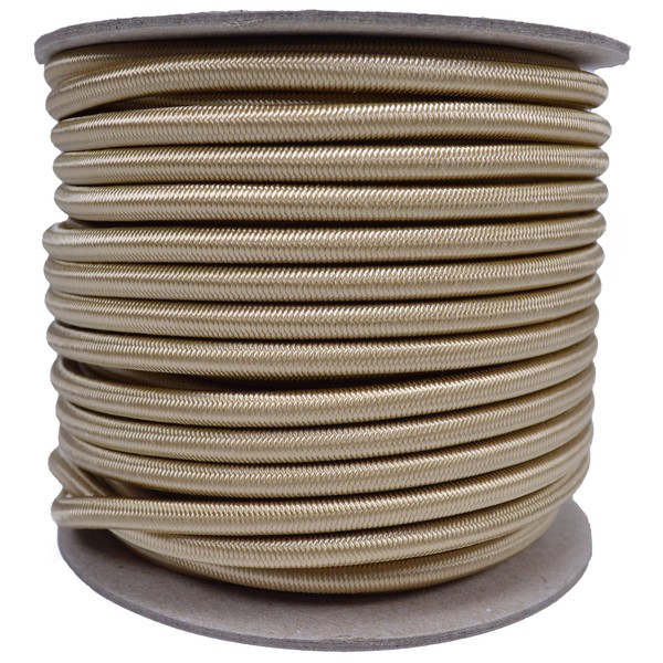 BORED? PARACORD! Gold 1/4 inch Shock Cord - 100 Feet