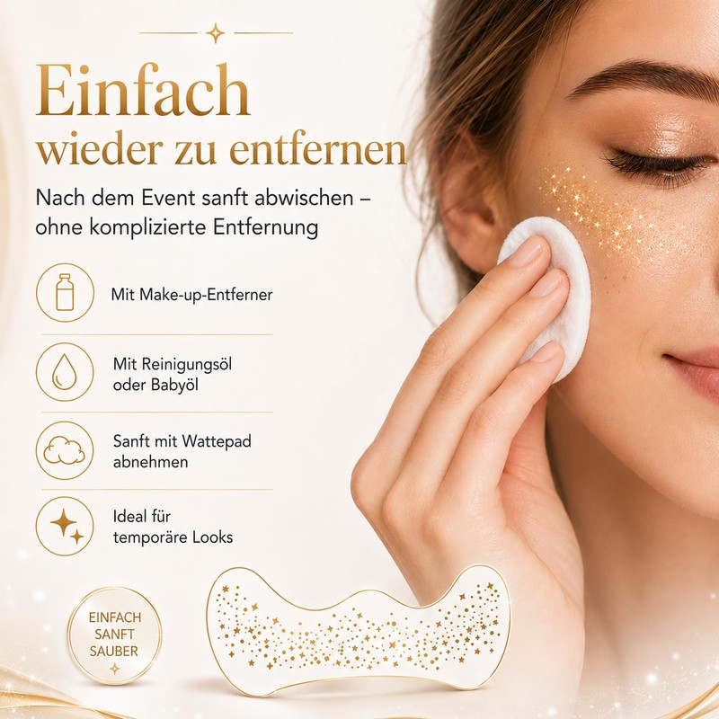 Glitter Freckles Tattoo Gold, Temporary Tattoos for Fake Freckles