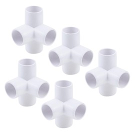 Tighall 5pcs/Set Elbow Fittings 1/2 inch 4 way Furniture Grade connectors for PVC Pipe DIY Shelf Garden Support Structure