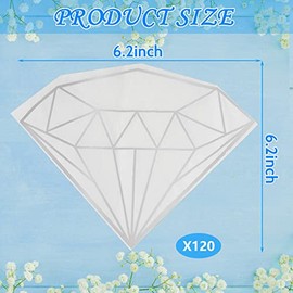 Epakh 80 Servilletas de Cóctel y Bebidas Elegantes con Forma de Diamante para Bodas y Cumpleaños Servilletas de Mesa de Papel Blancas Decoración de Bodas Decoración de San Valentín, 15.7 x 15.7 cm