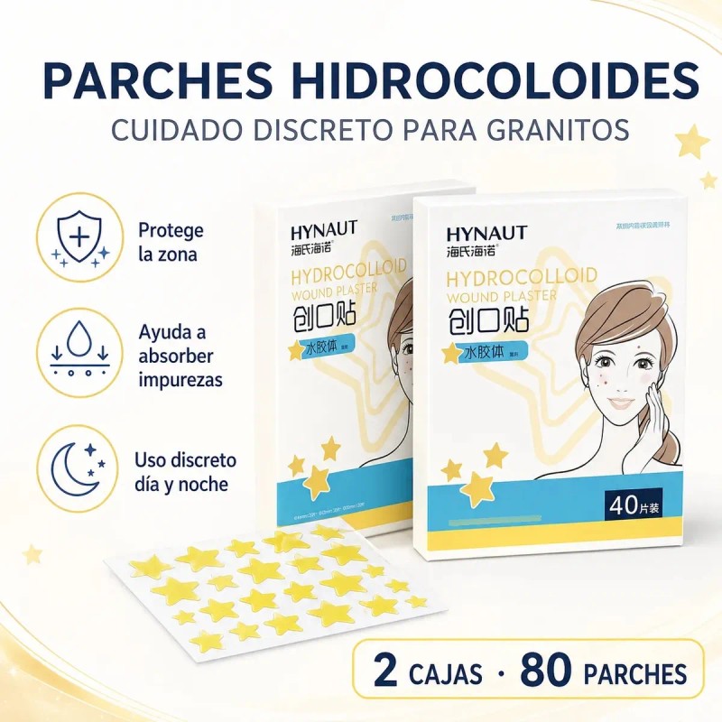 Parches Hidrocoloides Estrella Acne 2 Cajas 80 Pzs