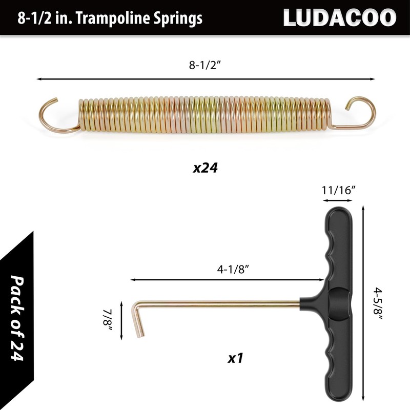 LUDACOO 3.5"-8.5" Trampoline Springs, Heavy Duty Stainless Steel Trampoline Accessories