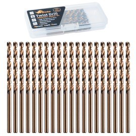 RCINDUS - Broca de cobalto de 7/64 pulgadas, brocas de metal HSS M35 para acero, acero inoxidable, hierro fundido, plástico duro y madera