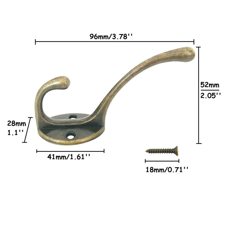 Mokife Coat Hooks Vintage Bronze Pack of 10 Coat Hooks