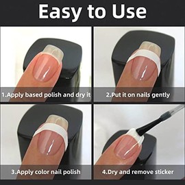 Pegatinas para Uñas de Manicura Francesa, 45 Hojas Adhesivas, Guías de Punta Francesa, Calcomanías para Uñas con 3 Diseños para Decoración de Bricolaje
