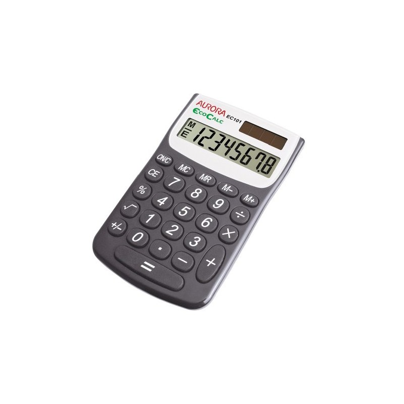 Aurora EC101 EcoCalc Calculator (Made From Recycled Plastic),Black/White