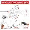 KALLSDY Wire Rope Crimping Tool Kit, 328FT Stainless Steel Cable