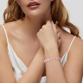 Rumnoke Tennis Bracelets for Women Birthstone Cubic Zirconia Bracelet Crystal Birthday Jewellery 10