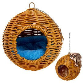 BNOSDM Sugar Glider Pouch, Pet Glider Cage Sleep Bag Squirrels Playing Hideout Hanging Hammock with Warm Cotton Pad Small Animal Cage Accessories for Marmosets Hamsters