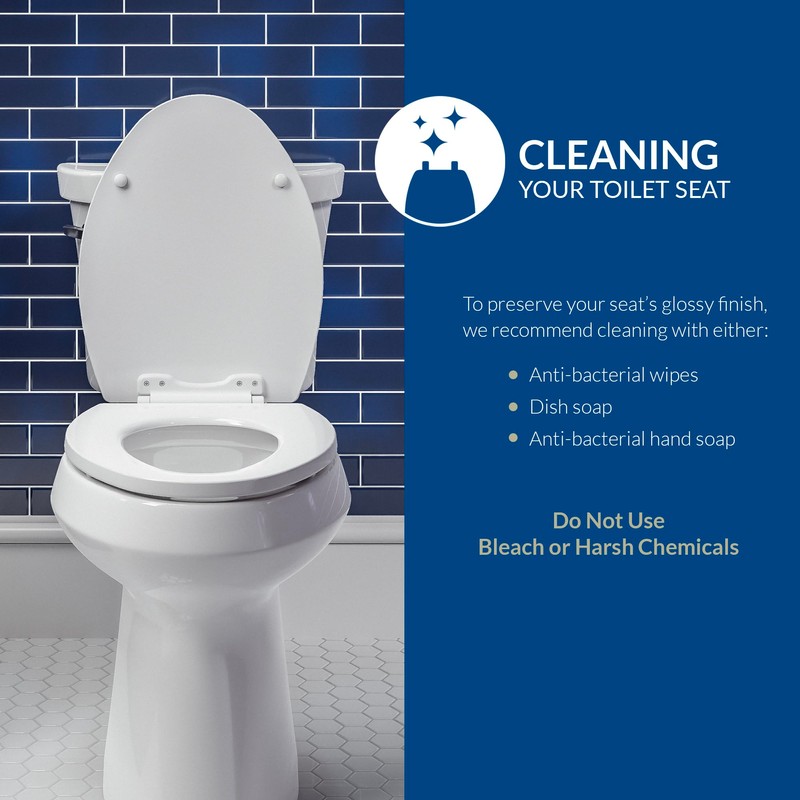 Mayfair Sculptured Traditional Toilet Seat, Easy Clean Hinges with Durable