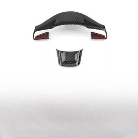 FUEISOF Steering Wheel Button Frame Cover Trim Stickers For Hyundai IONIQ 5 2025 PE Auto Interior Accessories (Carbon Fiber)