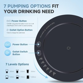 Desktop Water Dispenser for 5 Gallon Bottle, Mottinhill Portable Tabletop Electric Rechargeable Water Dispensers for 1-5 Gallon Jug for Home, Office, Camping, Outdoor, Easy to Use, Navy Blue