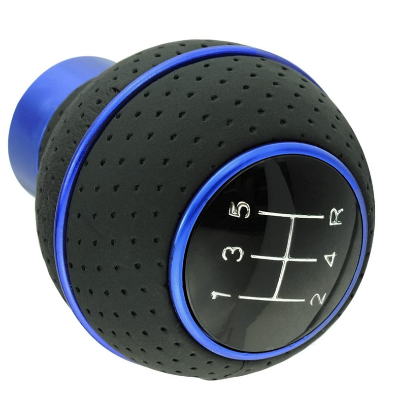 Lunsom Leather Gear Stick Knob 5-Speed Shift Head Manual Shifter