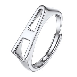 Dainty Initial Ring Sterling Silver A Letter Adjustable Finger Knuckle Rings for Women Teens