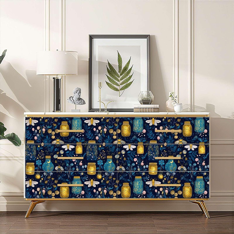 SuxiGlo Firefly Night Botanical Wallpaper Peel and Stick Wallpaper
