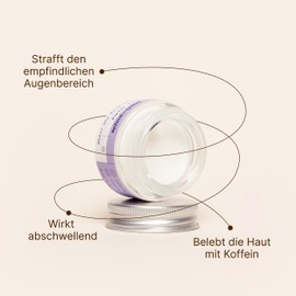 No Coffee Needed - Natürliche Augencreme mit Koffein und Aloe Vera I Augenringe und Falten entfernen I Ohne Aluminium und Alkohol I Für Alle Hauttypen