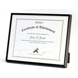 Golden State Art, Set of 6, 8.5x11 Black Aluminum Frame - Easel Stand for Table Top Display - Great for Awards, Office, Home Decoration (Black)