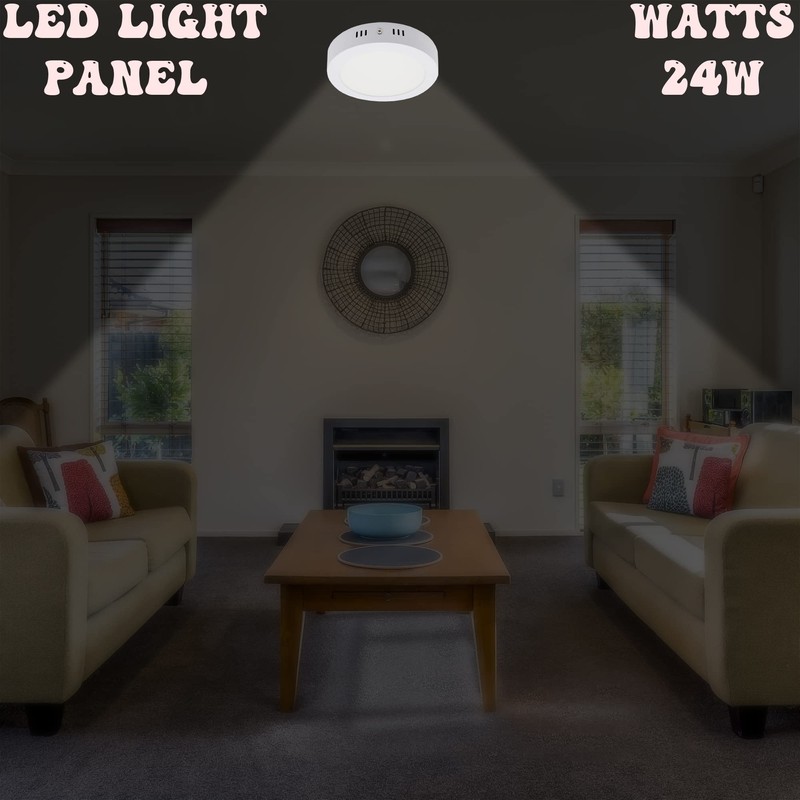 Body-Plus LED Downlights Ceiling, 24w Surface Mounted Panel Cool White