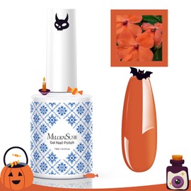 MelodySusie Fleurwee Plant-based UV Gel Nail Polish, Hema Free, 21 Non-Toxic, Dark Orange P43, Long Lasting, No Chip, Fall Color 2024 Finger Toe Nail Polish, Nail Art Salon Manicure at Home, 0.5 Fl Oz