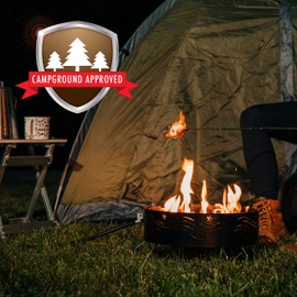 Camco Portable Propane Campfire | Features 8-Foot Hose and Adjustable Regulator | Great for Campsites with Fire Restrictions | (58047)