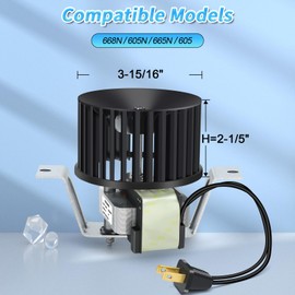 85598000 Bathroom Vent Fan Motor Assembly - Quiet Operation, High Airflow Replacement for 668N, 605N, 665N, 605 Bath Fans - Easy to Install, Durable & Energy Efficient
