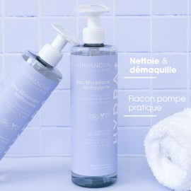 ALPHANOVA Thermal Care – Mizellenreinigendes Wasser Hydra + – Hyaluronsäure – natürlich – Bio-zertifiziert – Ecopush-Flasche 400 ml