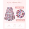 Rolanko Long Floral Skirt for Girls, Elastic High Waist Ruffle