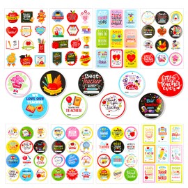 HOWAF 252pcs Teachers Appreciation Week Stickers, Thank You Teachers Label Stickers for Teacher’s Day Decorations Supplies, Thank You Teachers Gift Tag Stickers for Envelope Seal Cards Boxes Decor