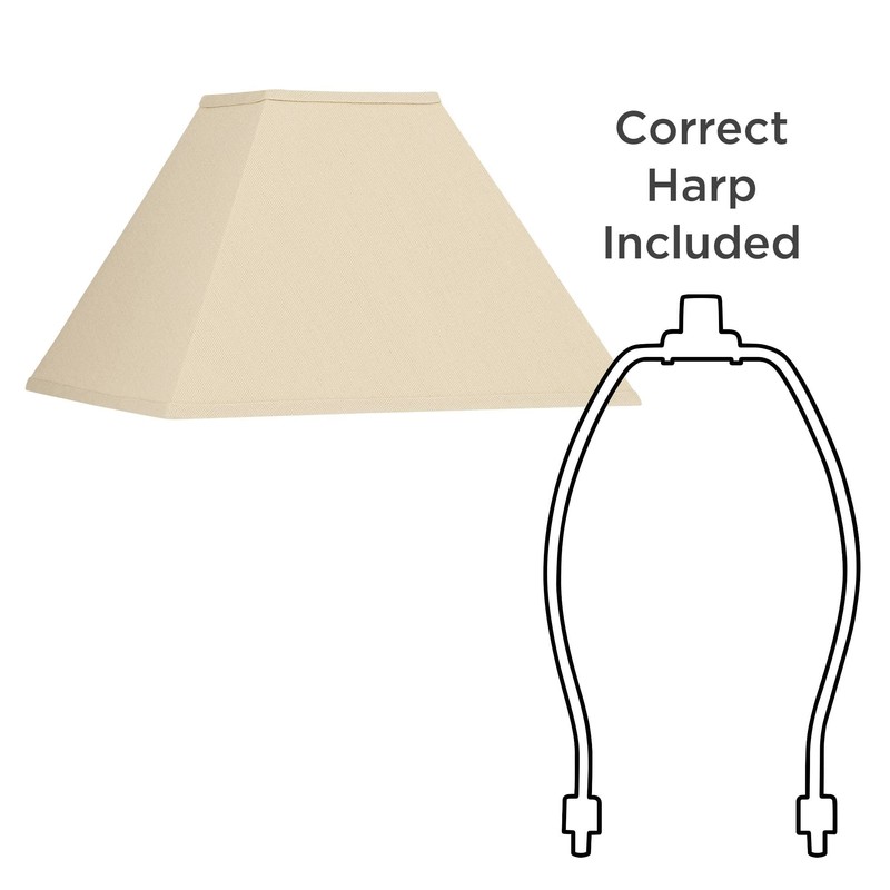 Beige Linen Large Square Lamp Shade 6" Top x 16"